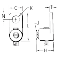 Dimensiones del conector Burndy KA34