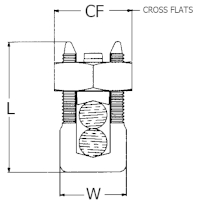 Dimensiones del conector Burndy KS22