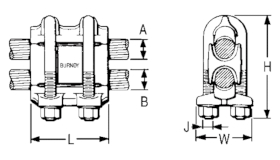 Dimensiones del Conector Burndy UP45R