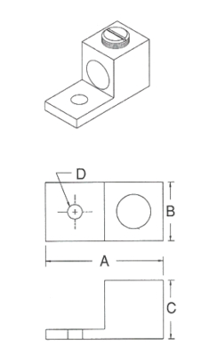 Dimensiones de la Terminal Bimetálica LA-6