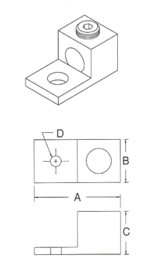 Dimensiones de la Terminal Bimetálica LA-600