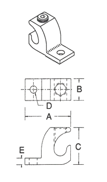 Dimensiones de la Conector Bimetálico para Charola LI-200S