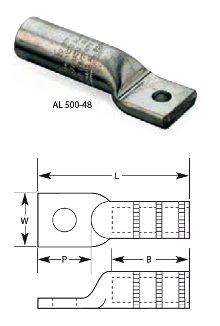 Terminal Zapata de Aluminio de una Perforación